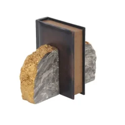 Gray And Gold Marble Geode Bookends, Set Of 2-Kirkland's Home Hot