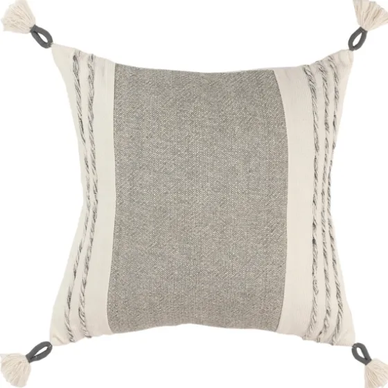 Gray And Ivory Color Block Pillow-Kirkland's Home Shop