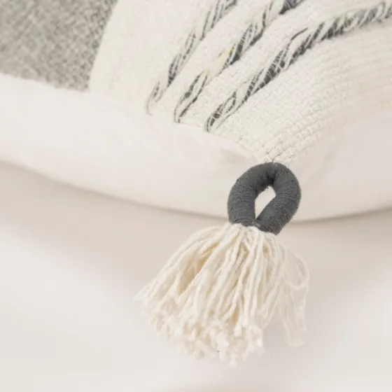 Gray And Ivory Color Block Pillow-Kirkland's Home Shop