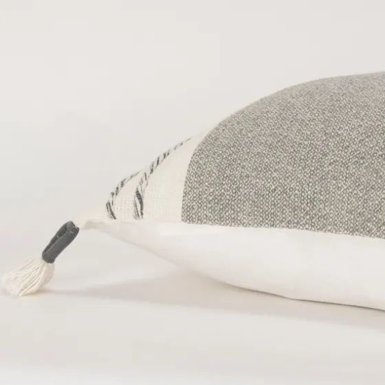 Gray And Ivory Color Block Pillow-Kirkland's Home Shop