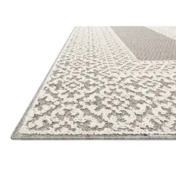 Gray And Ivory Lace Border Outdoor Area Rug, 6X9-Kirkland's Home Cheap