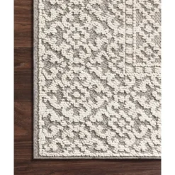 Gray And Ivory Lace Border Outdoor Area Rug, 6X9-Kirkland's Home Cheap