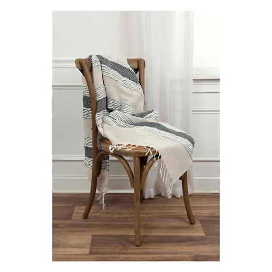 Gray And Natural Colorblock Chevron Throw-Kirkland's Home Flash Sale