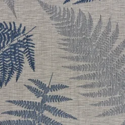 Gray And Navy Falling Ferns Outdoor Area Rug, 5X7-Kirkland's Home Shop