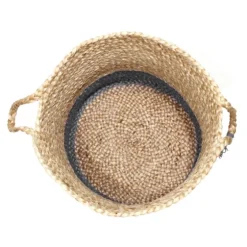 Gray And Tan Woven Jute Basket With Tassel, 19 In.-Kirkland's Home New