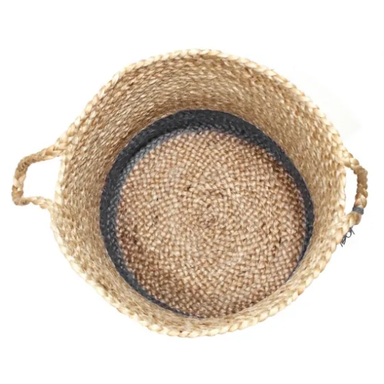 Gray And Tan Woven Jute Basket With Tassel, 19 In.-Kirkland's Home New