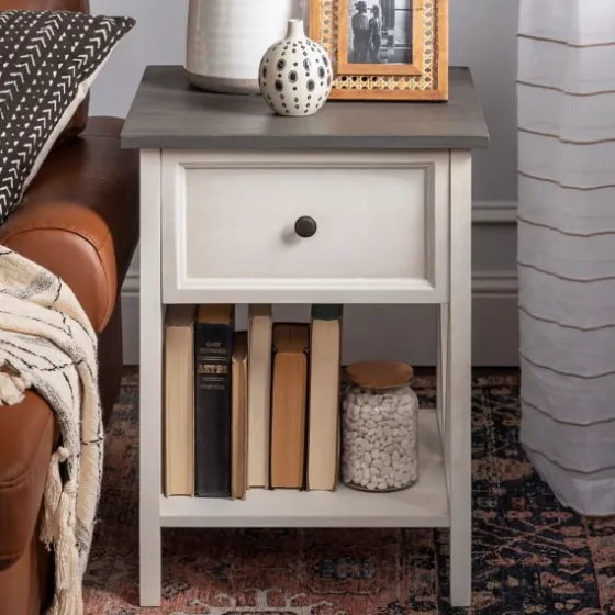 Gray And Wash Reclaimed Wood Accent Table-Kirkland's Home Flash Sale