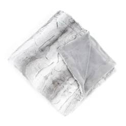 Gray And White Animal Print Faux Fur Throw-Kirkland's Home Discount