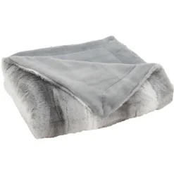 Gray And White Animal Print Faux Fur Throw-Kirkland's Home Discount