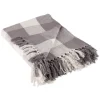 Gray And White Buffalo Check Woven Fringe Throw-Kirkland's Home Discount