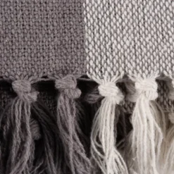 Gray And White Buffalo Check Woven Fringe Throw-Kirkland's Home Discount