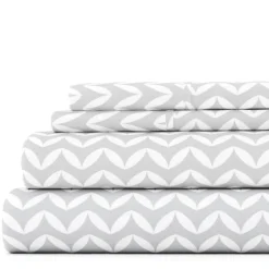 Gray And White Chevron 3-Pc. Twin Sheet Set-Kirkland's Home Fashion