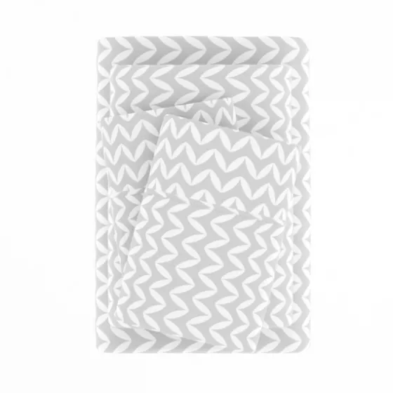 Gray And White Chevron 3-Pc. Twin Sheet Set-Kirkland's Home Fashion
