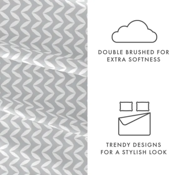 Gray And White Chevron 3-Pc. Twin Sheet Set-Kirkland's Home Fashion