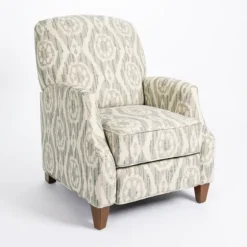 Gray And White Damask Upholstered Recliner-Kirkland's Home Discount
