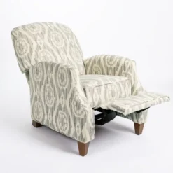 Gray And White Damask Upholstered Recliner-Kirkland's Home Discount