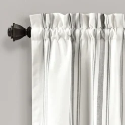 Gray And White Farmhouse Stripe Valance-Kirkland's Home Online