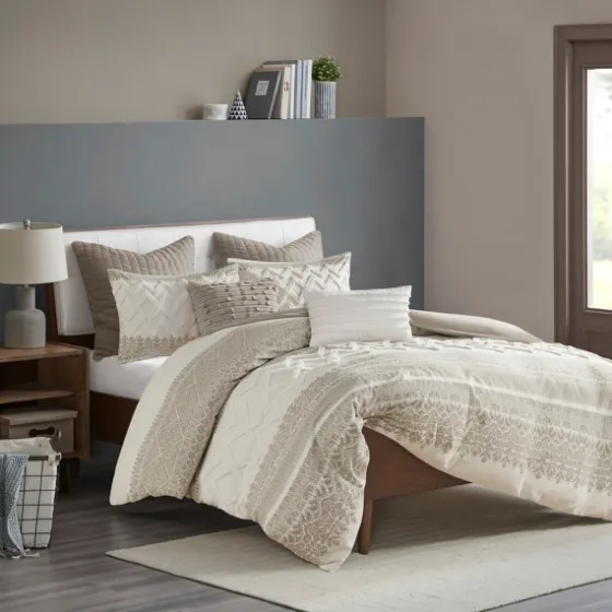 Gray And White 3-Pc. California King Duvet Set-Kirkland's Home Store