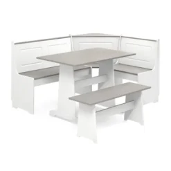 Gray And White 3-Pc. Dining Nook Set-Kirkland's Home Fashion