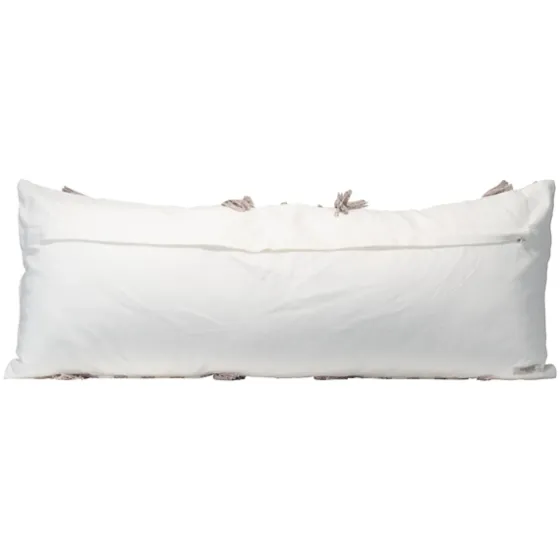 Gray And White Striped Fringe Lumbar Pillow-Kirkland's Home Outlet