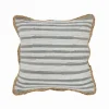 Gray And White Stripped Jute Border Accent Pillow-Kirkland's Home New