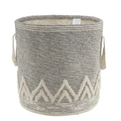 Gray And White Tuft Peaks Storage Basket-Kirkland's Home Outlet