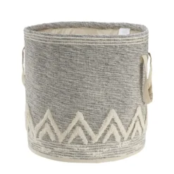 Gray And White Tuft Peaks Storage Basket-Kirkland's Home Outlet