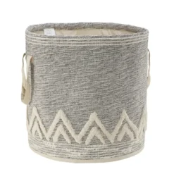Gray And White Tuft Peaks Storage Basket-Kirkland's Home Outlet