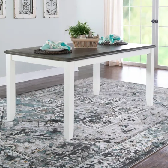 Gray And White Two-Toned Wood Dining Table-Kirkland's Home Store