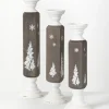 Gray And White Wood Tree Candle Holders, Set Of 3-Kirkland's Home New