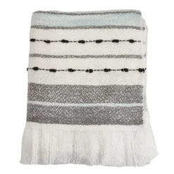 Gray Blue Multi Stripe Throw Blanket-Kirkland's Home Sale