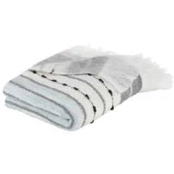 Gray Blue Multi Stripe Throw Blanket-Kirkland's Home Sale