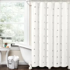 Gray Boho Tufted Circles Shower Curtain-Kirkland's Home Best Sale