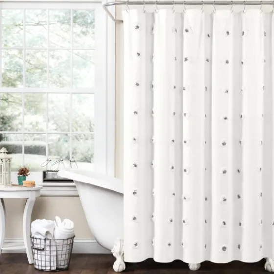 Gray Boho Tufted Circles Shower Curtain-Kirkland's Home Best Sale