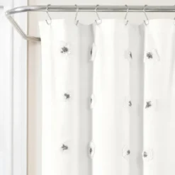 Gray Boho Tufted Circles Shower Curtain-Kirkland's Home Best Sale