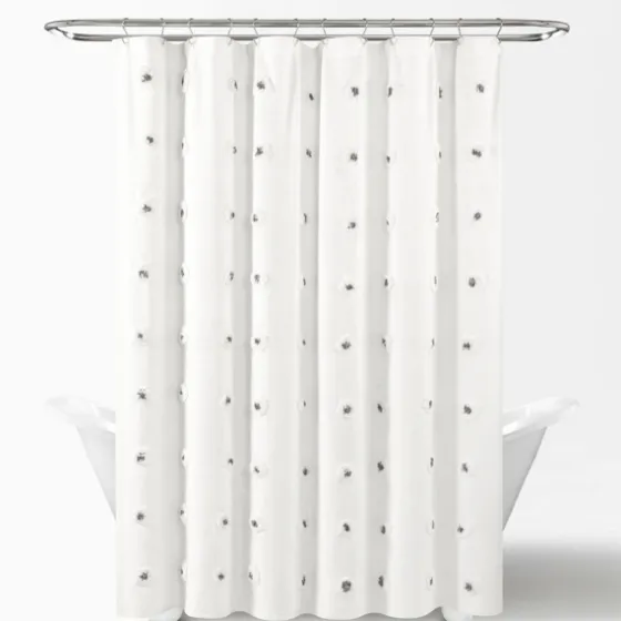 Gray Boho Tufted Circles Shower Curtain-Kirkland's Home Best Sale