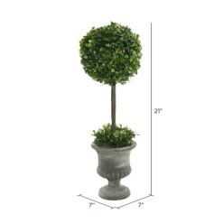 Gray Boxwood Pedestal Urn Topiary, 2 Ft.-Kirkland's Home Hot