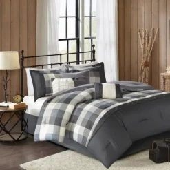 Gray Buffalo Check King 7-Pc. Comforter Set-Kirkland's Home Cheap