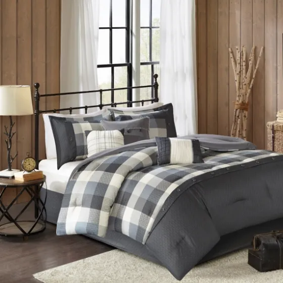 Gray Buffalo Check King 7-Pc. Comforter Set-Kirkland's Home Cheap