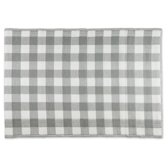 Gray Buffalo Check Outdoor Area Rug, 4X6-Kirkland's Home Online