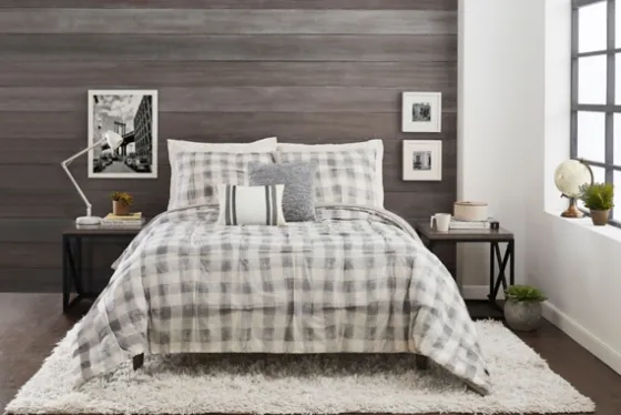 Gray Buffalo Check 5-Pc. King Comforter Set-Kirkland's Home Store