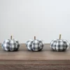 Gray Buffalo Check Pumpkins, Set Of 3-Kirkland's Home Fashion