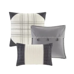 Gray Buffalo Herringbone Queen 7-Pc. Comforter Set-Kirkland's Home Store