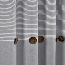 Gray Button And Stripe Curtain Panel Set, 95 In.-Kirkland's Home Clearance