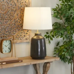 Gray Ceramic Base Gold Accent Table Lamp-Kirkland's Home Flash Sale