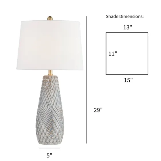 Gray Ceramic 3D Pattern Table Lamp-Kirkland's Home Flash Sale