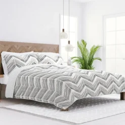 Gray Chevron Reversible 3-Pc. King Quilt Set-Kirkland's Home Online