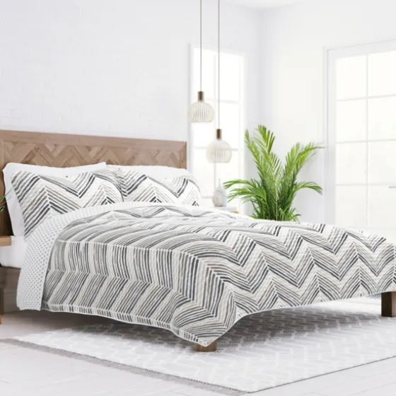 Gray Chevron Reversible 2-Pc. Twin Quilt Set-Kirkland's Home Flash Sale