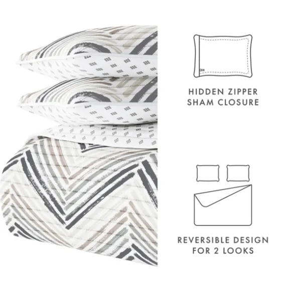 Gray Chevron Reversible 2-Pc. Twin Quilt Set-Kirkland's Home Flash Sale