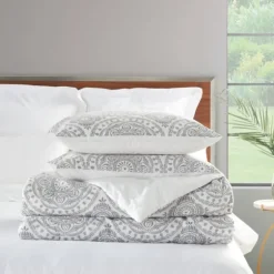 Gray Cloud Floral King 3-Pc. Comforter Set-Kirkland's Home Outlet